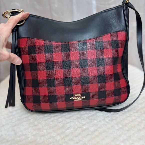 COACH Gingham Print Chaise Crossbody - Picture 12 of 16
